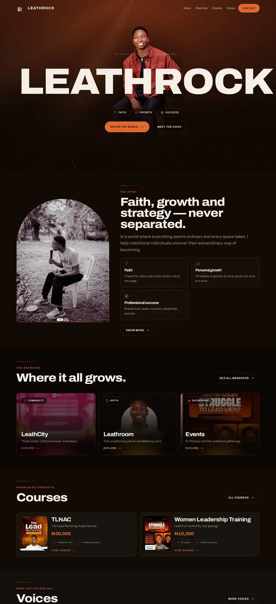 Leathrock website, home page